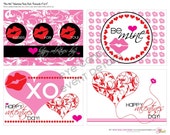 SALE - VALENTINES Day Party Pack - Kiss Me - Valentines Day - damask - DIY Printable Party Collection Il_170x135