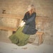 Steampunk Skirt, Dark green long Edwardian style skirt, Free Size S M L For an Edwardian costume.
