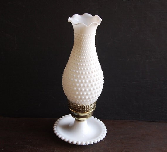 Victorian Hobnail Milk Glass Lamp by BriarwoodCo on Etsy