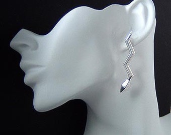 SNAKE EARRINGS ("Zig Zag") in Polished Sterling by Rick Cameron
