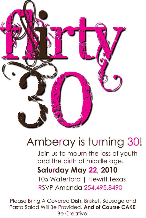 Items Similar To Flirty 30 Birthday Invitation On Etsy