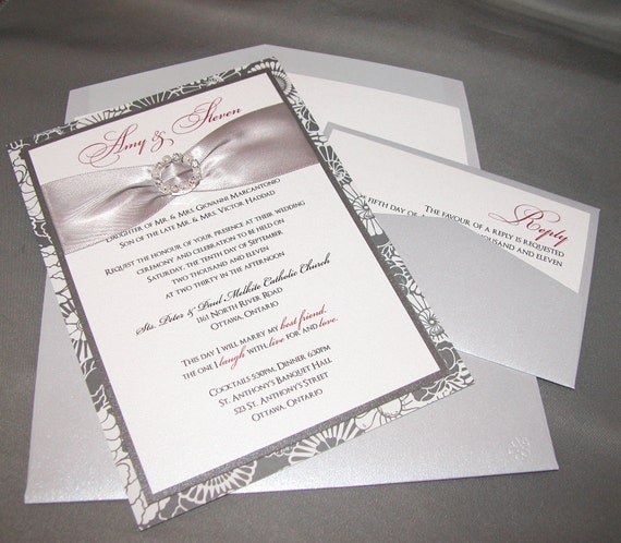 Elegant Wedding Invitations With Rhinestones 2