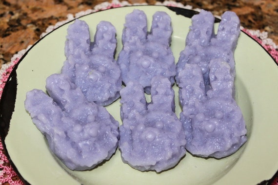 SALE - LAVENDER VANILLA Scented Primitive Grubby Easter Peeps Bunny Wax Tarts Melt