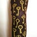 Antique Keys Over Knee Socks Gold on Brown