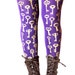Printed Tights Small Medium Antique Keys Gold on Royal Purple Steampunk Victorian Women