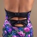 Impertinent Posey- Strapless Flower Print Bodysuit With Faux Leather Stretch Bows Back