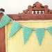 Wool Felt Bunting Green Triangles Pennant Banner by WormeWoole