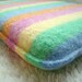 iPad Cover Netbook Sleeve Pastel Stripes, Upcycled Felted Sweater Wool