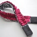 Black and White with Raspberry Ruffle Camera Strap Cover