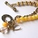 Yellow Jade Wishbone Bracelet, Beadwork Bracelet, Gemstone Bracelet, Bridal Jewelry, Birthday, Anniversary, Mother's Day Jewelry