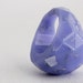 Periwinkle soft faceted eco resin ring with suspended silver leaf