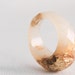 pale peach size 8 multifaceted eco resin ring with suspended gold flakes