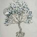 Bigtree of life for your wall, with blue sapphire and green emerald,