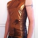 Mens Tank Shirt colorblock two-tone cyber Burning Man raver goth festival dance lightweight sleeveless tank copper metallic leopard