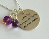 Items similar to Love Quote Jewelry - Valentines Day Gift Custom Quote