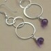 Amethyst Earrings Silver Hoops, Amethyst Earrings, Gift For Her Christmas, Silver Purple Earrings, Black Tie Chandelier Earrings Silver
