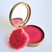 Vintage Dorothy Perkins rouge in gold-tone compact case with rose