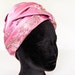 Christian Dior turban hat, 1960s vintage honeysuckle pink coral fuchsia lavender satin pleated brocade and tulle designer ladies toque hat