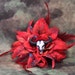 Demon Fascinator Flower/ Pin red blue