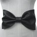 Black Leather Bow Belt Vera Wang Wedding Dress Sash Steampunk Goth Bride Alice in Wonderland in stock