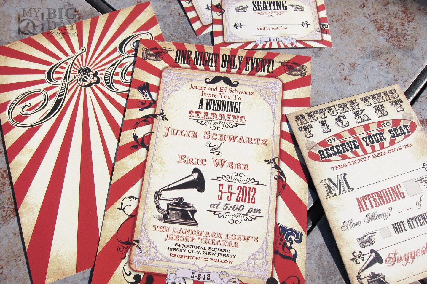 Carnival Themed Wedding Invitations 1