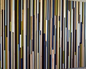 Wood Sculpture Wall Art - Lines - 48x72