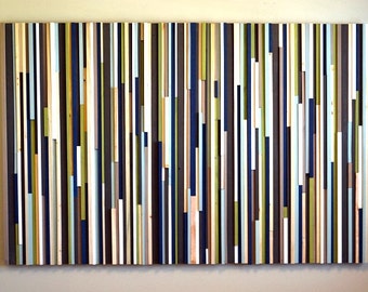 Wood Sculpture Wall Art - Lines - 48x72