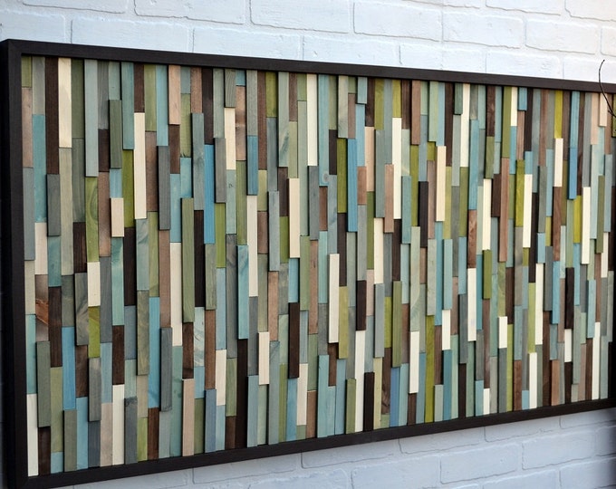 Abstract Painting on Wood - Reclaimed Wood Art Sculpture - Modern Wall Art