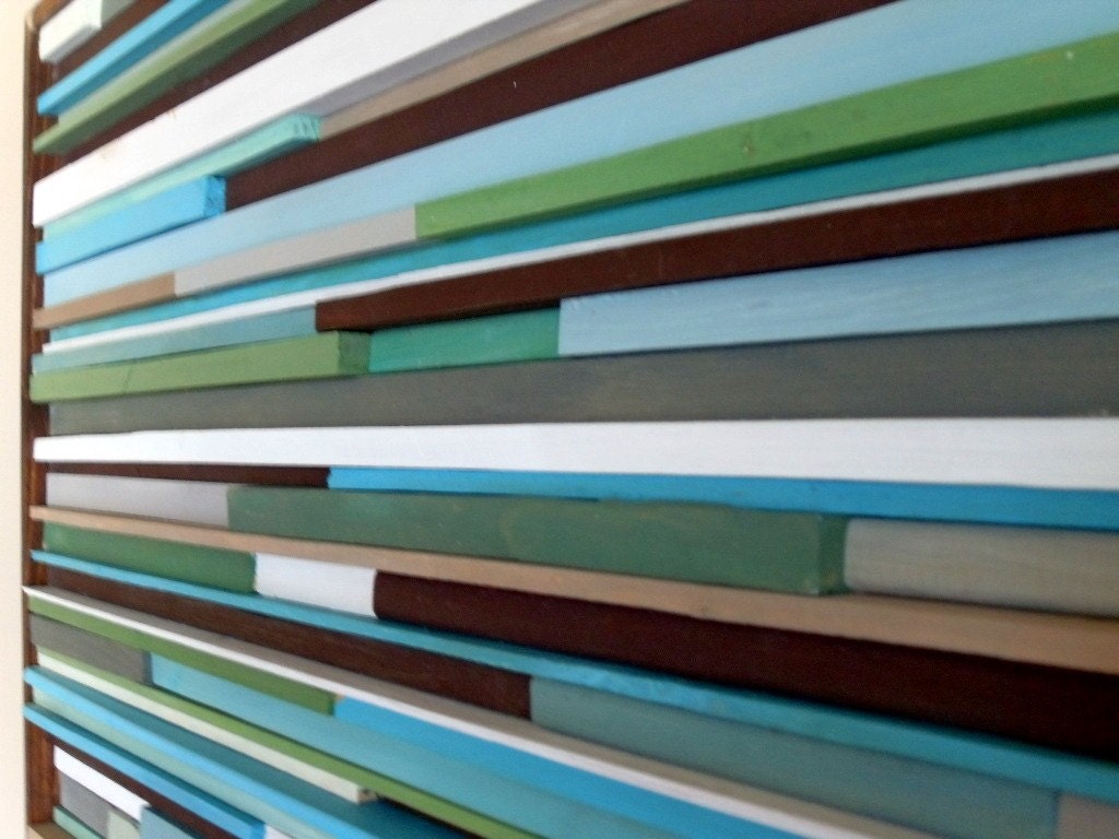 Abstract Painting on Wood Wall Art from reclaimed wood