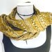 Scarf Olive green floral Raw Silk edges Scarf Shawl - woman accesories-Recycled Silk Sari