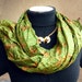 Silk Shawl ..woman accesories abstract.. ..green.. -Recycled Silk Sari V