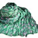 Silk Scarf Recycled Kelly green Sari woman accesories V