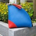 Leather color block Q-bag clutch / zipper pouch / bag organizer / cosmetic bag in colbalt blue green red colour block
