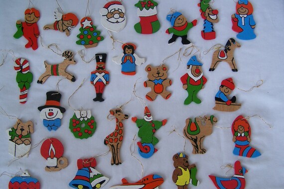 set 29 vintage wooden paint by numbers christmas ornaments set 29 vintage wooden paint by numbers christmas ornaments