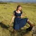 Women's Circle Skirt in Navy Blue Eco Freindly - Organic Clothing - SAMPLE SALE