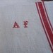 vintage monograme french linen kitchen cloth A F