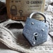 Old french black padlock with keys