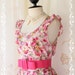 Nature Floral Garden - Sweet Beautiful Sundress Candy Pink Tone With Gorgeous Floral Print Loose Elastic Waist