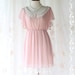 All About Love - Sweet Charmed Sundress Light Pink Nude Toned Crochet Peter Pan Little Flutter Sleeves