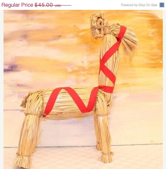 Scandinavian Handmade Straw Yule Christmas Goat