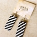 Black and White Stripes Fabric Earrings