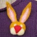 Bunny brooch - needlefelted sculpture