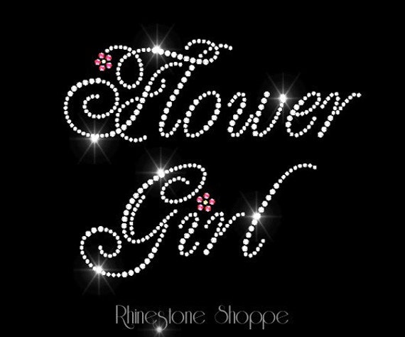 Items similar to FLOWER GIRL Rhinestone Transfer in Elegant Script on Etsy