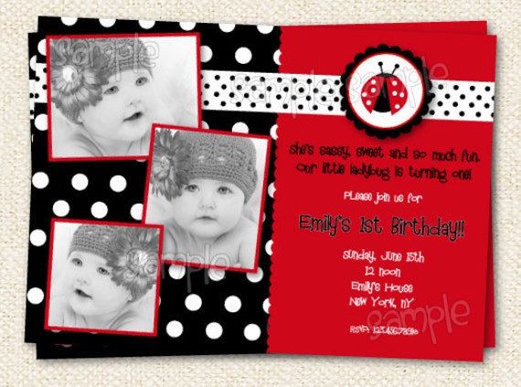 Ladybug Photo Invitations 4