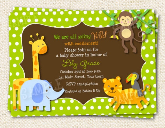 Jungle Baby Shower Invitation Wording 8