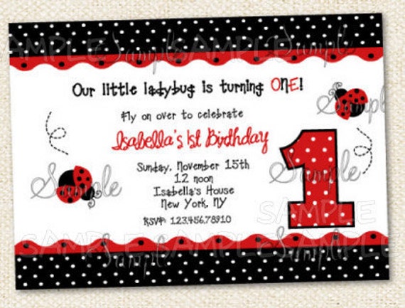 Ladybug Invitation Wording 7