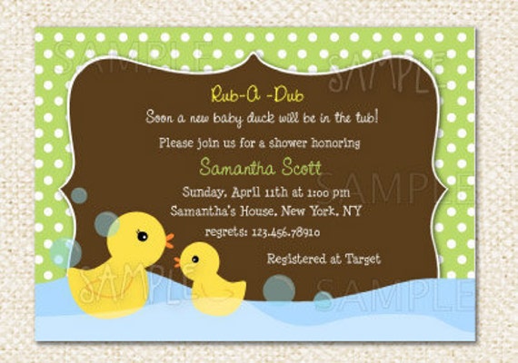 Duck Themed Baby Shower Invitations 3