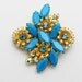 Vintage Brooch Juliana Turquoise Color and Goldtone