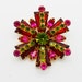 Vintage Brooch Fuchsia Pink Kite Shaped Rhinestones