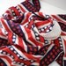 Vintage Red White and Blue Geometric Design Silk Scarf
